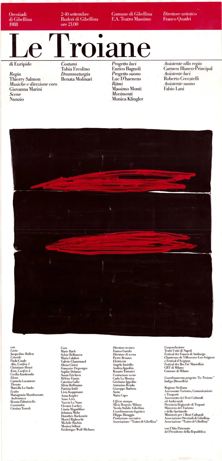 Le Troiane, Orestiadi di Gibellina, 1988 - 70x34 cm (manifesto)