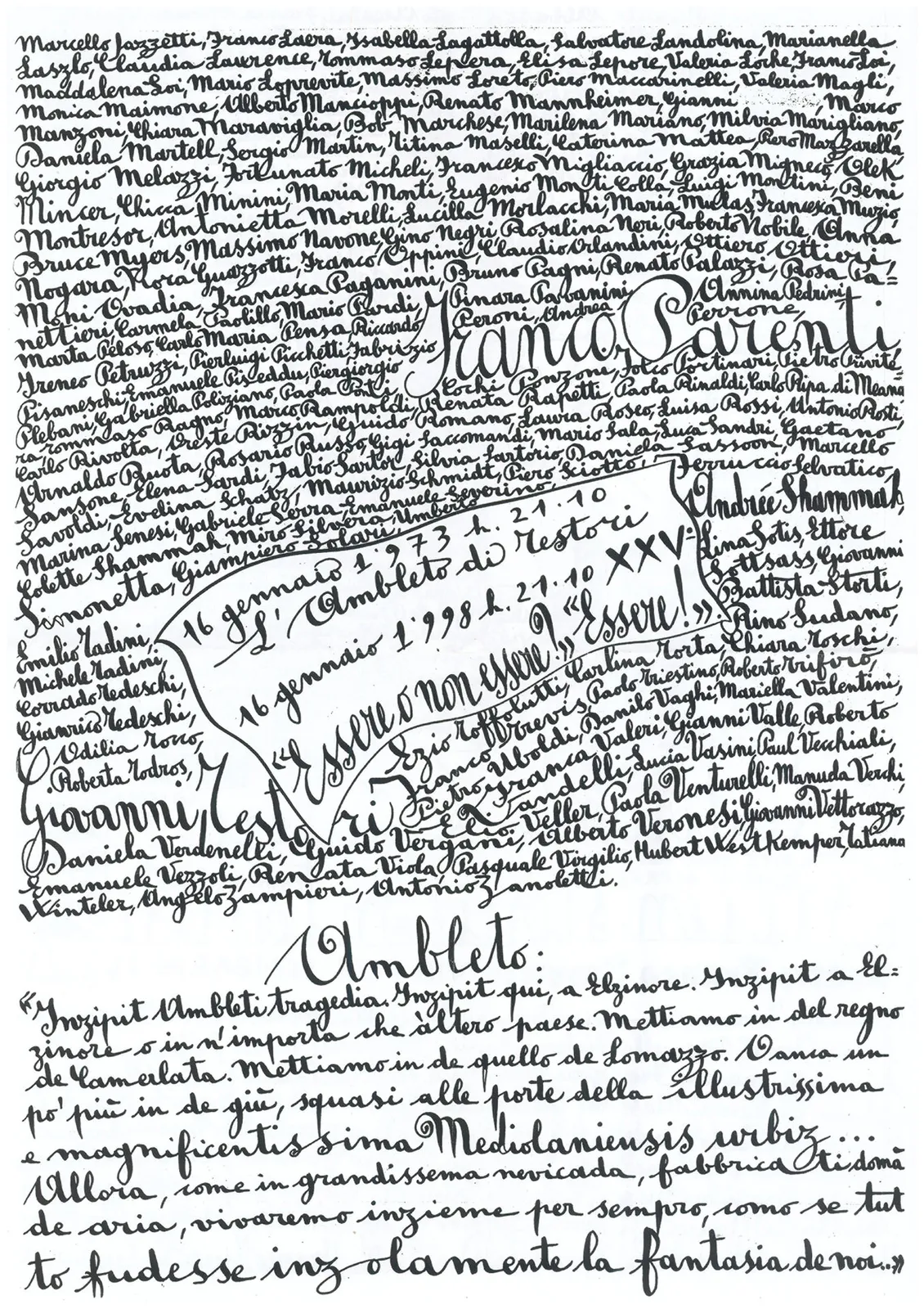 25 anni del Teatro Franco Parenti. 1973-1998 - 29,7x42 cm