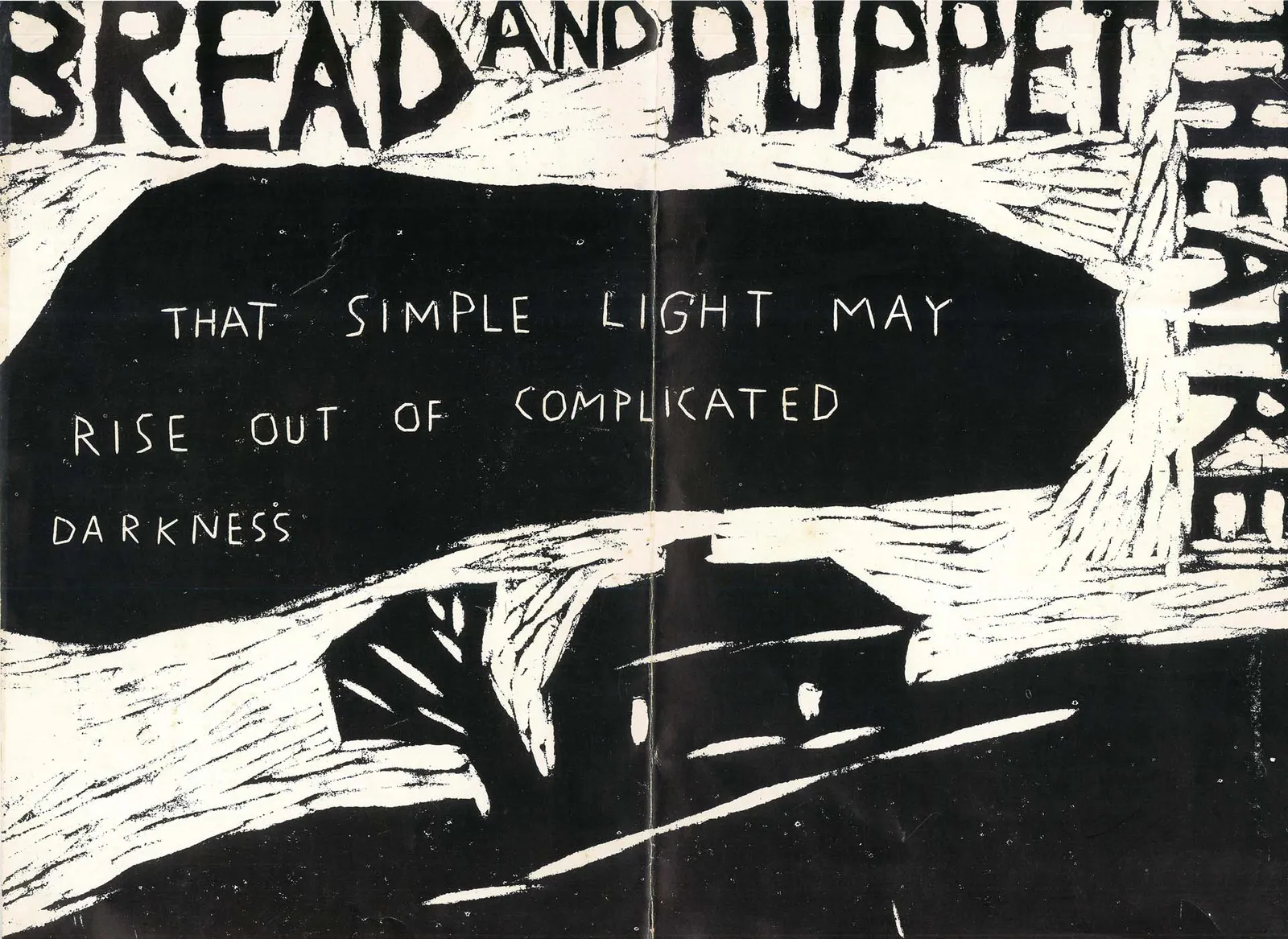 That simple light may rise out of complicated darkness, Bread and puppet Theatre, CRT, 1973 - 30x40 cm (locandina)