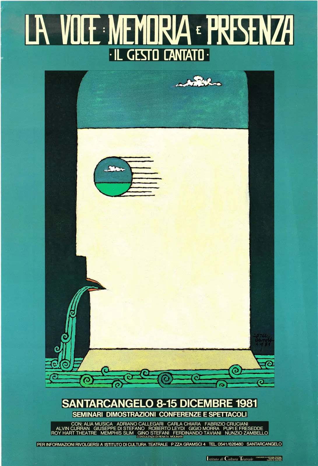 La voce: memoria e presenza, Santarcangelo, 1981 - 70x100 cm (manifesto)