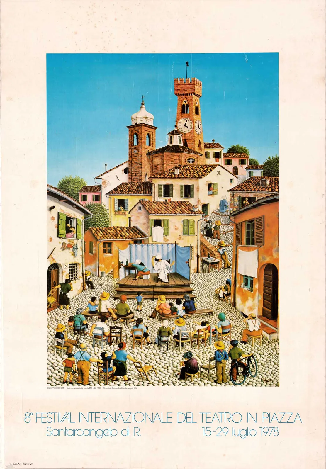 8° Festival Internazionale del Teatro in Piazza, Santarcangelo, 1978 - Opera di G. Boschetti - 70x100 cm (manifesto)