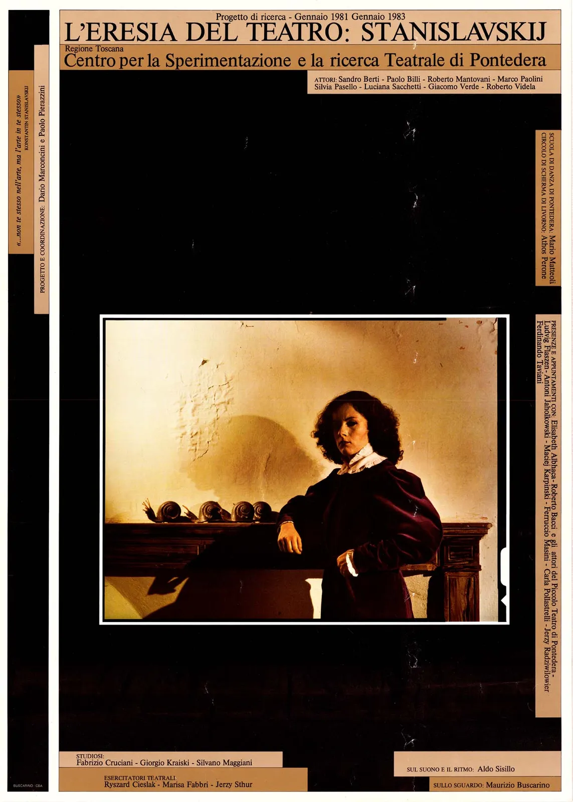 L'eresia del teatro, Centro per la sperimentazione e la ricerca teatrale di gruppo di Pontedera, 1981-83 - 50x70 cm (manifesto)