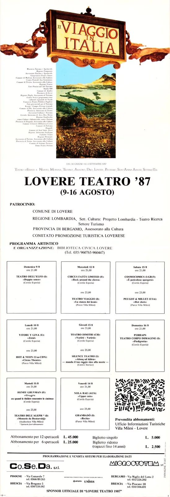 Viaggio in Italia 2, Associazione Viaggio in Italia, 1987 - 24x69 cm (locandina)