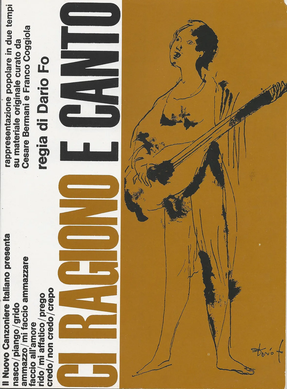 Ci ragiono e canto, Dario Fo, Piccolo Teatro di Milano, 1966/1976 - 15,5x21 cm (libretto)